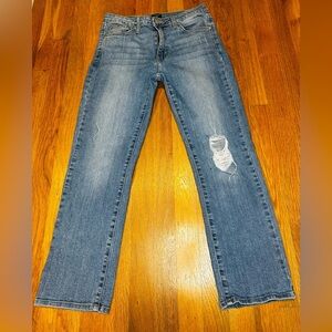Just Black Distressed Straight Leg Jeans | Size 28 |